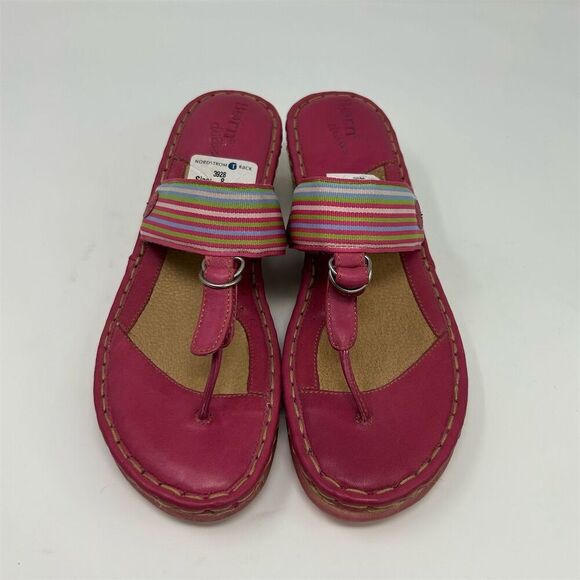 Born Women's Espadrille Wedge Slip On Thong Sandals Pink Size 8 Summer Casual - Picture 4 of 14